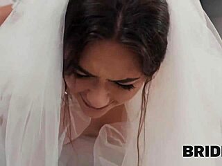 Bride's shaved pussy tempts all at wedding hardcore