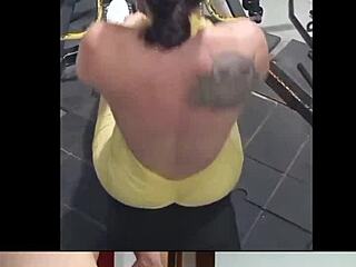cute colombian teen nicole medallo sweats in gym for hot latina fucking
