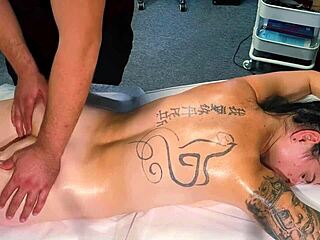Tattoo Girl Demands Intense Fuck From Male Masseur During Massage