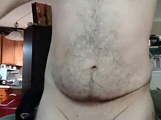 chubby crossdresser shakes big ass in thong cfnm tease