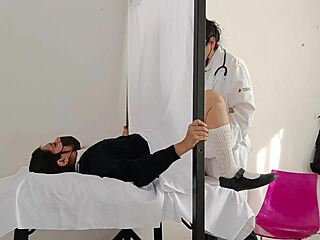 perverted gyno doctor fingers latina patient's big ass