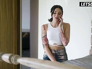 stacked roommates charlotte sins and katie kush ignite lesbian scissoring toy play in dorm