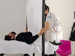 perverted gyno doctor fingers latina patient's big ass