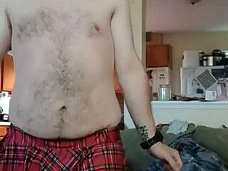 chubby crossdresser shakes big ass in thong cfnm tease