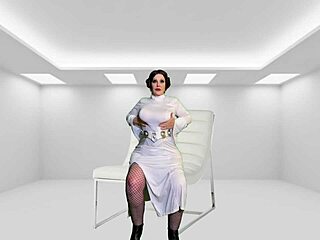 Granny Princess Leia Fingers to Cum