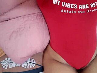 stepmom's huge tits look perfect for my amateur homemade sucking session