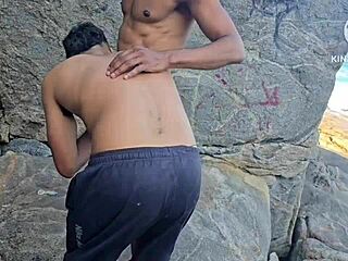 double anal pounding muscular brazilian babes beachside