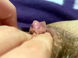 watch my huge clit rub to explosive jerking orgasm closeup