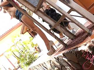 Teeny Tempts Roofer with Redhead Pussy Tease
