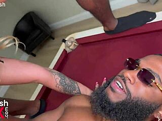 tattooed milf joins bbc threesome at trailer pool