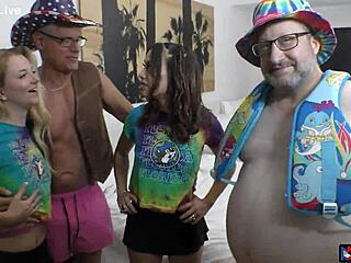 Beach bunnies Riley Star and Laya Rae's wild holiday threesome!