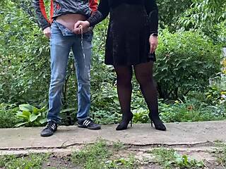 every pervert dreams of my chubby legs in pantyhose flashing outdoors
