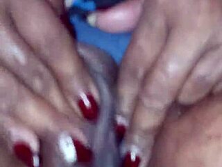 granny's fat ebony pussy soaks panties, needs big cock now!