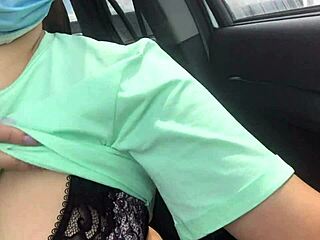 quarantine slut fingers fat pussy ass public car tease
