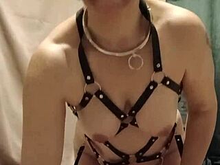 french slave's hidden harness self-bondage surrender revealed