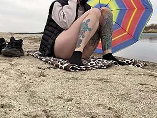 Beach Masturbation Lesbians Shaved Pussies Toys Orgasm Public Fuck!