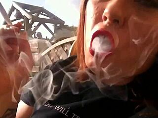sexy bbw tina snua smokes cig with deep inhales and exhales 🔥💨