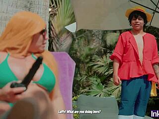 i dressed as nami with huge tits got fucked by captain luffy in crew searching treasure