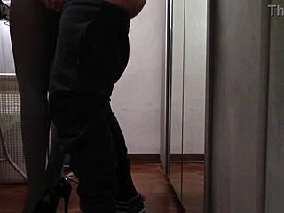Milf's sexy pantyhose legs groped and fucked hard!