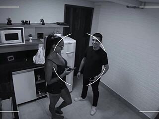 brazilian housewife pays delivery with hot creampie fuck in kitchen