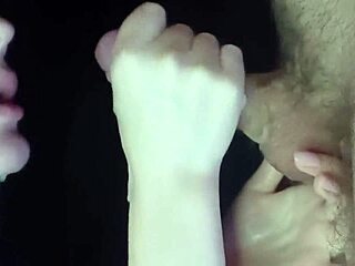 blonde wife gives sloppy close-up dick sucking orgasm