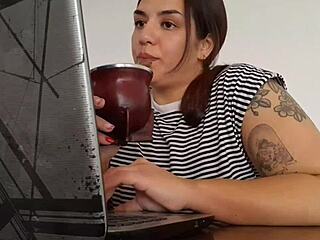Carla farts casually while at work