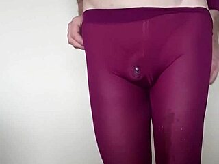 Misr4 CUMS on burgundy LEGGINGS - Update 4 May 09
