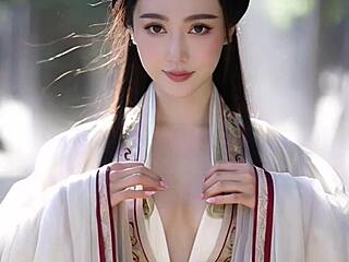 Sexy chinese martial arts babe poses nude provocatively