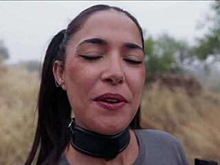 Spanish Goddess Tied Ass Punished in Outdoor Piss Play