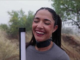Spanish Goddess Tied Ass Punished in Outdoor Piss Play