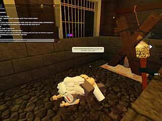 Roblox slut bent over taking rough anal assfucking doggystyle with deepthroat and wet shaking ass.