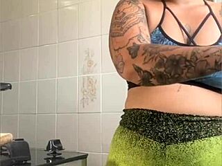 she films cooking videos online but really just flashes her swollen pussy