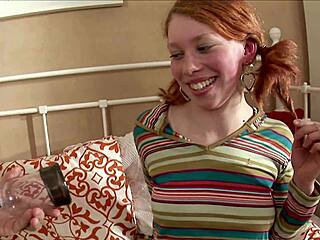 Redhead fuck doll muff pumped doggystyle hard