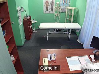 Tanned Nurse Babe Fucks Doctor Voyeur Style