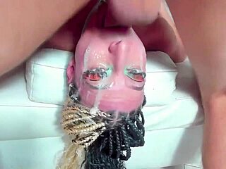 blonde slut's face ruthlessly wrecked sloppy deepthroat