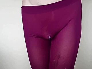 Misr4 CUMS on burgundy LEGGINGS - Update 4 May 09