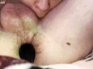 Teasing balls view of rough deepthroat action