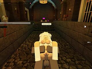 Roblox slut bent over taking rough anal assfucking doggystyle with deepthroat and wet shaking ass.