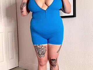 plump latina's huge tits workout worship