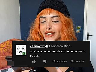 Gordinha reads soft blowjob video comments in interactive casting