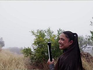 Spanish Goddess Tied Ass Punished in Outdoor Piss Play