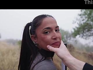 Spanish Goddess Tied Ass Punished in Outdoor Piss Play