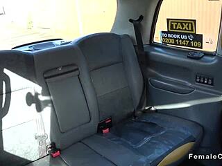 fishnet lesbians licking passionately in fake taxi hidden cam pov 🔥👅🚕😏