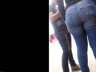 CULONA TEEN 18+ BIG CANDID ASS IN TIGHT JEANS STREET VOYEUR