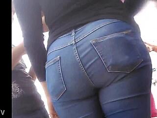 CULONA TEEN 18+ BIG CANDID ASS IN TIGHT JEANS STREET VOYEUR