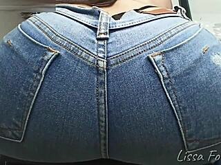 jeans fart humiliation as slave sniffs bbw goddess asshole