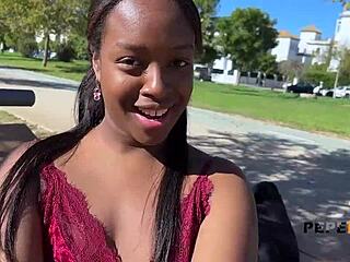 ebony goddess paris pussy drilled rough missionary outdoor interracial cock pounding finale