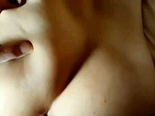 close-up homemade cum dripping from licked pussy