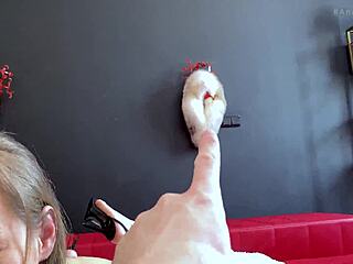 hot milf kinuski kakku gags on pov deepthroat hairjob throatpie