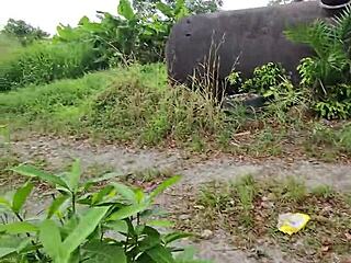 colombian wife flashes pussy risky public tease